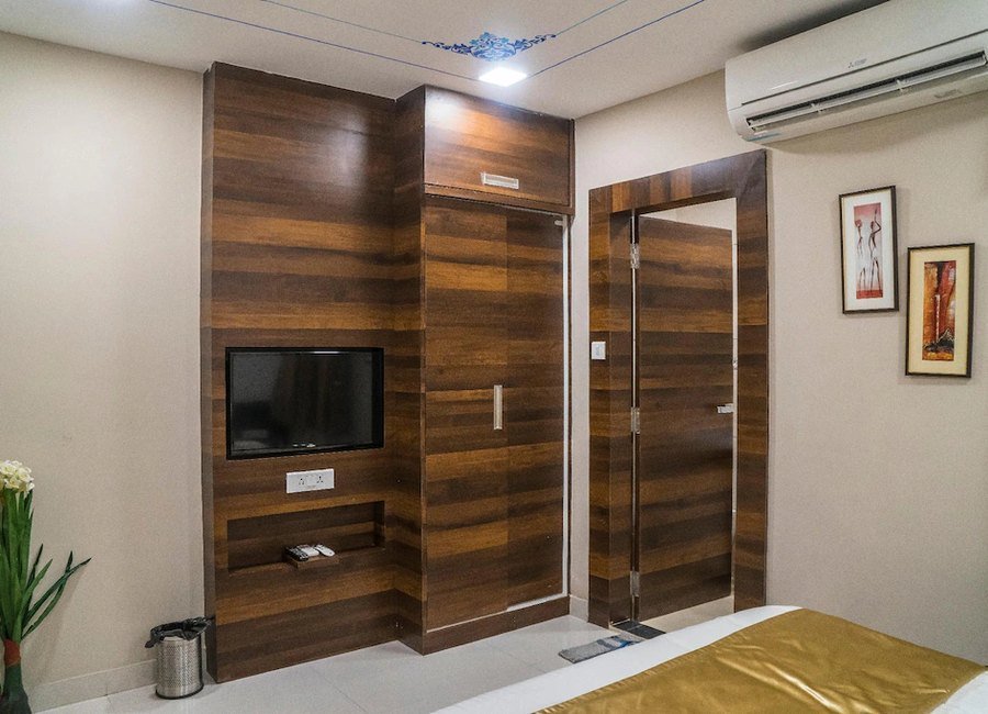 Deluxe Room wardrobe and television